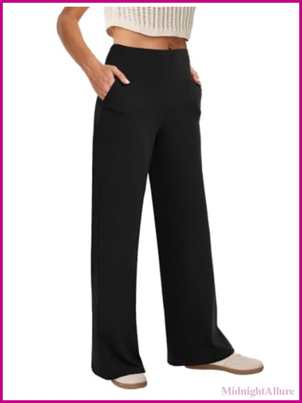 Wide Leg Yoga Pants High Waist Lounge Pants with Pockets